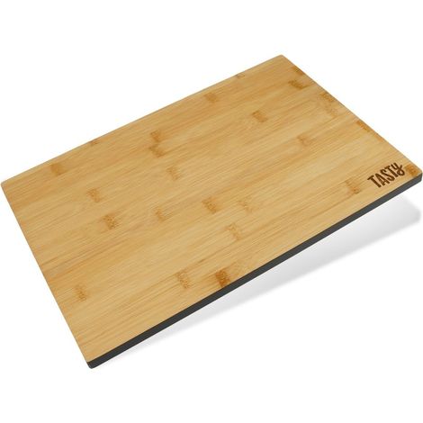 Tasty Tagliere In Bamboo 35.5 x 25 cm Tagliere In Bambù, Tagliere In Legno Di Robusto Bambù Per Tritare E Tagliare, Dimensioni 35.5 x 25 x 1.2 cm, Colori Marrone Legno Ed Elegante Grigio