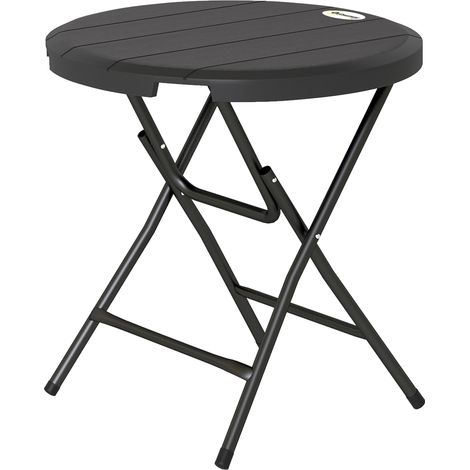 Table de jardin ronde 4 personnes plateau PEHD cadre acier