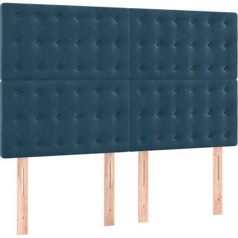 Maison Exclusive - Cabecero de cama azul oscuro 144x5x118/128 cm