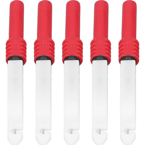 Lot 5 Aiguilles de Test 0,7mm avec Fourreau, Accessoires de Mesure Multimètre, Kit de Sondes de Contact Rouge (1/5)