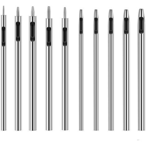 Perforateur Cuir, 10 Pièces Emporte Pièce à Frapper Pointeau,Acier Rond Set Poinçon Creux En Cuir (1/5)