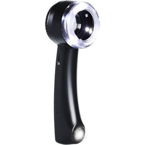 Loupe de bijoutier 10X avec lumière LED et UV, rechargeable par USB-C, éclairage tricolore, échelle amovible, pour pièces de monnaie, timbres et appareils électroniques