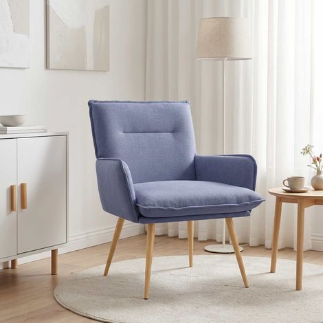 vidaXL Poltrona Blu jeans Tessuto (1/5)
