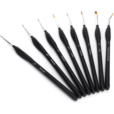 Ensemble de 8 Pinceaux pour Peinture Aquarelle et Acrylique - Nylon et Poils Naturels - Matériel Artistique (1/5)
