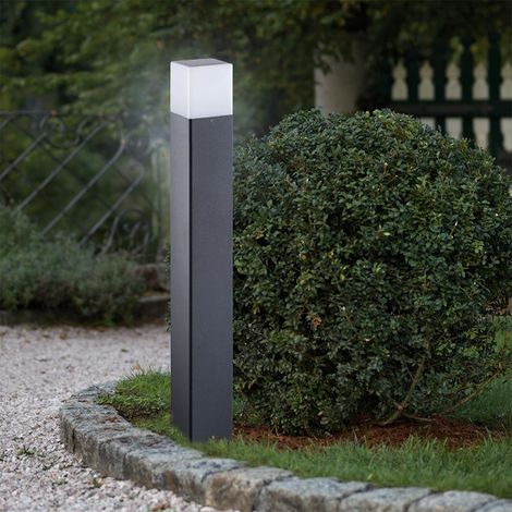 Eckige Pollerleuchte Vadra 80cm IP44 Anthrazit, Weiß (1/3)