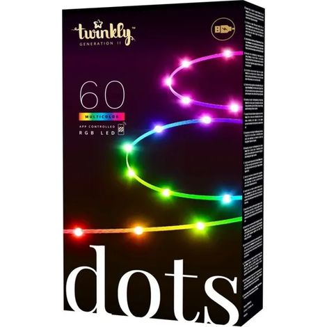 Twinkly 60 Dots luci LED Multicolore Intelligenti 3 metri - Cavo Trasparente (1/5)