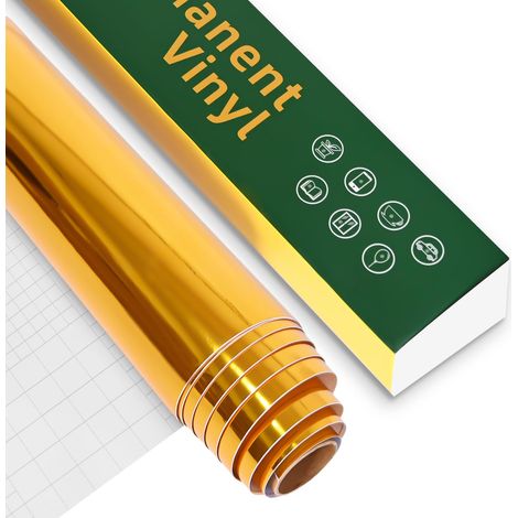 Goldfarbene Vinyl-Klebefolie, 12" x 190" für Cricut, Autodruck, Gravuren, Wände, Gläser