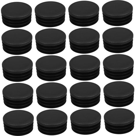 Mobestech Lot de 20 embouts ronds en nylon noir pour tubes 38 mm (1/5)