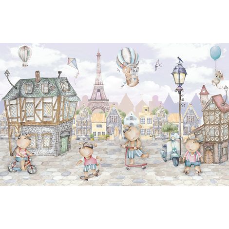 Papier peint panoramique Enfants - Paris - 408 cm x 255 cm (1/2)