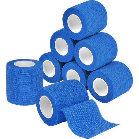 8 Rouleaux Bandage Autoadhésif 5 cm x 4,5 m, Bande Cohésive, Bandage Pansements Elastique, Bandage De Sport, Bandage Medical pour Premiers Secours, Bandage Animal Vétérinaire (1/5)