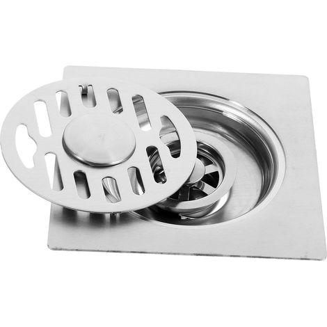 de sol carré 12 x 12 cm en acier inoxydable avec joint anti (1/5)