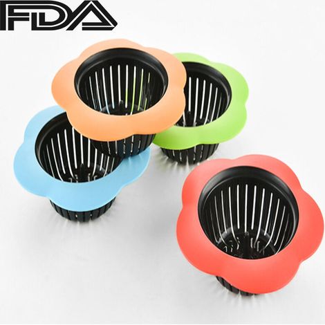 Set of 4 silicone sink strainers, kitchen strainer, sink strainer (1/3)