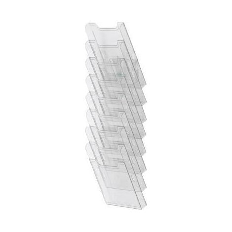Exacompta Wandprospekthalter 64858D A4 hoch 8Fächer transparent (1/2)
