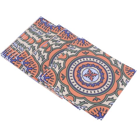 10 autocollants décoratifs muraux et de sol en carrelage imperméables et antidérapants de style bohème pour la maison, 15 x 15 cm (Type 1) (1/5)
