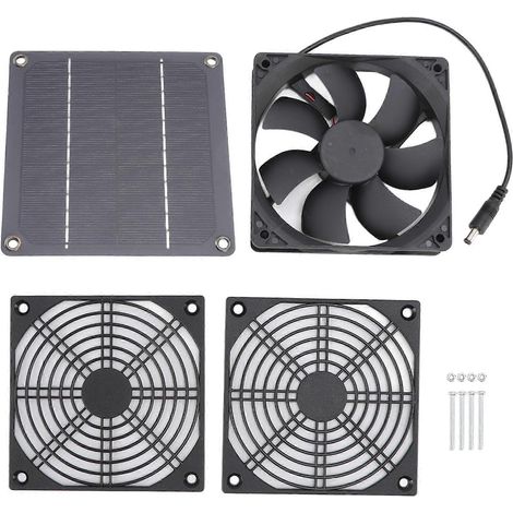 Ventilateur d'extraction solaire portable 20243W pour serre, poulailler et autres animaux de compagnie. (1/5)