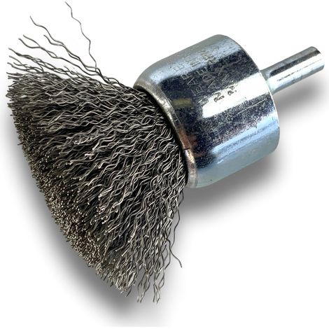 Brosse en bout sur tige Fil ACIER 0,40 mm Forme demi-spère Diamètres 28 mm - Quantité x 1 - Ø 28 mm - acier - Dure (1/5)