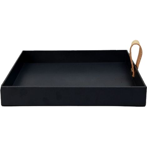 Plateau De Rangement - Pour Cosmetiques Et Parfums - Design Minimaliste Avec Poignee En Cuir PU - Dimensions 30 X 15 X 5 Cm - 1 Piece (1/5)