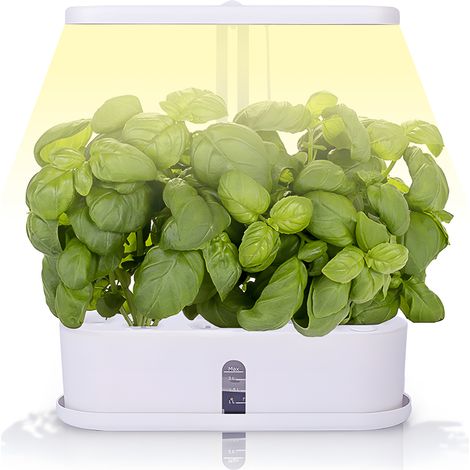 Système de culture hydroponique intérieur, réservoir 2,5 L, lampe LED spectre complet, 10 capsules germination, hauteur réglable, minuterie automatique (1/5)