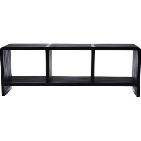 Amadeus - Banc en teck recyclé noir L114 cm Calopsite (1/4)