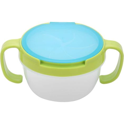 Bol de nourriture pour enfants anti-éclaboussures à double poignée sans BPA (vert)