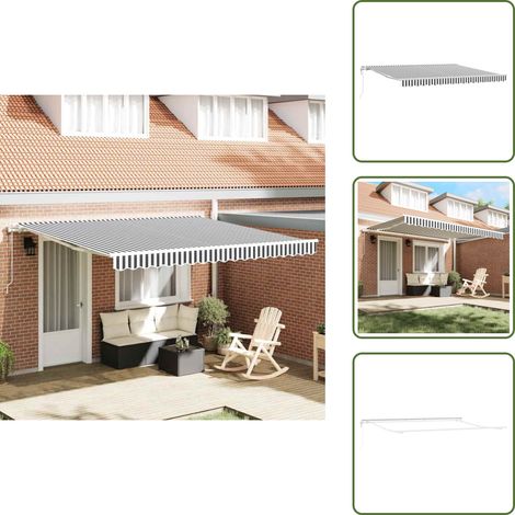 Automatisch Manuell Anthrazit & Weiß 400x300 cm - Markise - Sonnenschutz - Gartendekoration - Outdoor Möbel - Aluminium Markise (1/5)
