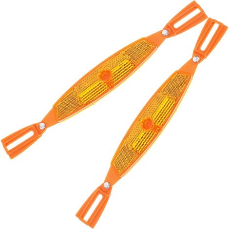 Reflectores para bicicleta, 1 par, color naranja, accesorios para radios de ruedas de bicicleta para adultos, adecuados para paseos nocturnos y urbanos, 23 × 2,7 cm (1/5)