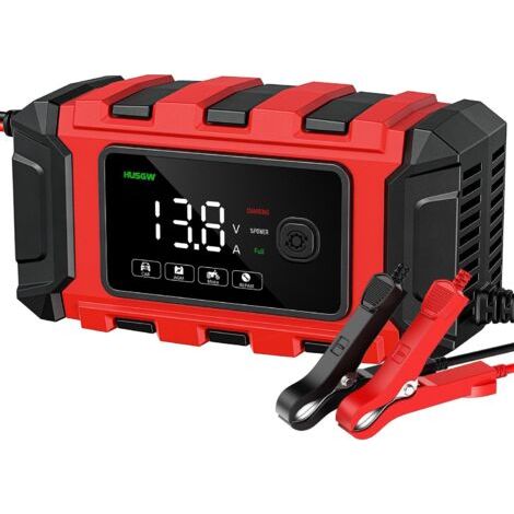 12V6A Chargeur Moto Batterie,Chargeur de Batterie Moto Mainteneur avec Automatique Réparation Fonction et Écran LCD,Chargeur Maintien de Charge Moto pour Voiture,Moto,Camion,AGM,Gel(4-120AH) (1/5)