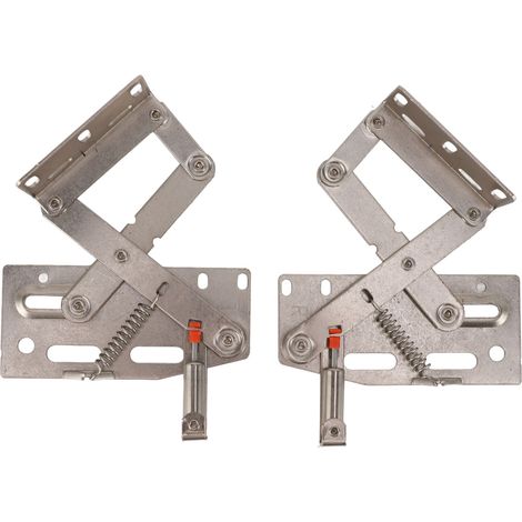 Charnière à ciseaux à ressort, en acier laminé à froid à 45 degrés, nickelée, charnière de meuble à amortissement hydraulique. (1/5)