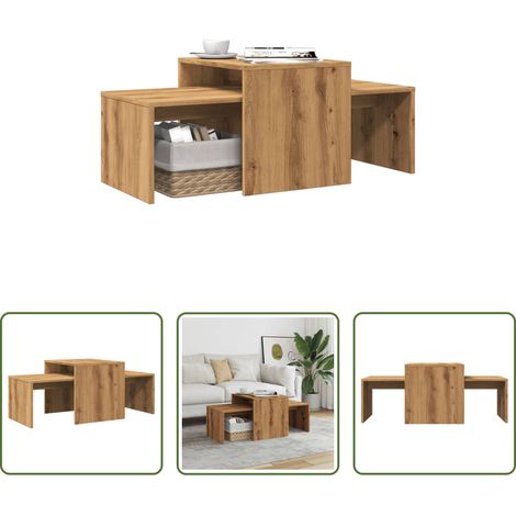 Couchtisch - Couchtisch Artisan-Eiche 100x48x40 cm Holzwerkstoff (1/5)