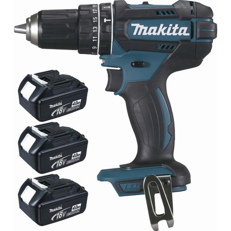 18 V Li-Ion 4 Ah Ø 13 mm (3 batterie) MAKITA - 3 batterie, caricabatterie, valigetta - DHP482RM3J