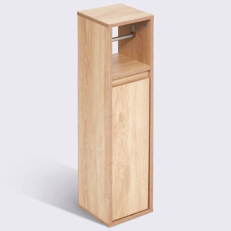 Dérouleur salle de bain avec réserve pour papier WC - Longueur 18 x Profondeur 20 x Hauteur 78 cm (1/4)