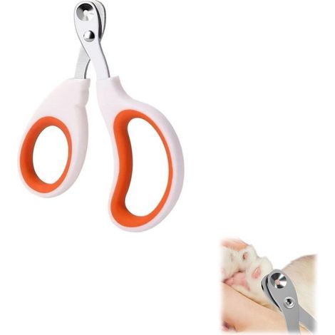 Orange cat nail clippers with rounded blade, pet nail trimming tool (1/5)