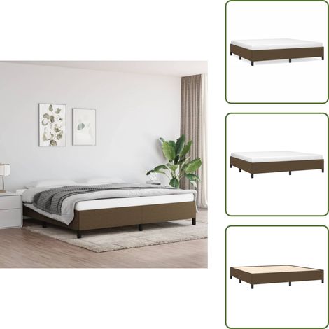 Cama de madera contrachapada - vidaXL Cama sin colchón tela marrón oscuro 200x200 cm - Cama de dormitorio