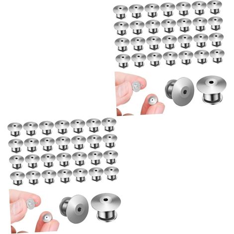 60 Pièces Lot de Goupilles de Verrouillage Argenté pour Broches Maintien Sécurisé de Badges Pins Épingles sur Vêtements Sacs et Accessoires (1/5)