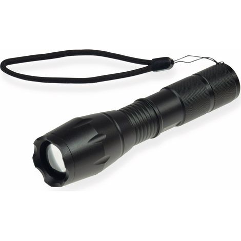 Lampe de poche LED CHILITEC CTL10 zoom, 10 W, noire, 350 lm, 136x37 mm
