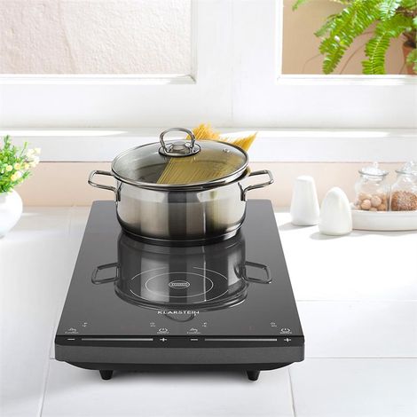 Klarstein VariCook Slim Piano Cottura a Induzione 2 Piastre 2900W 60-240 °C Nero