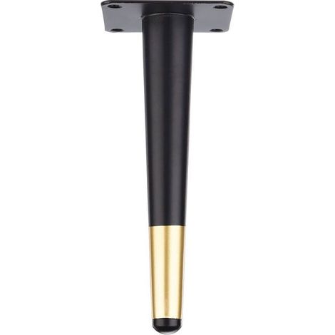 1 pc (20 cm droit conique noir avec or) pieds de canapé meubles pieds en métal armoire de salle de bain meuble TV pieds de support (1/4)