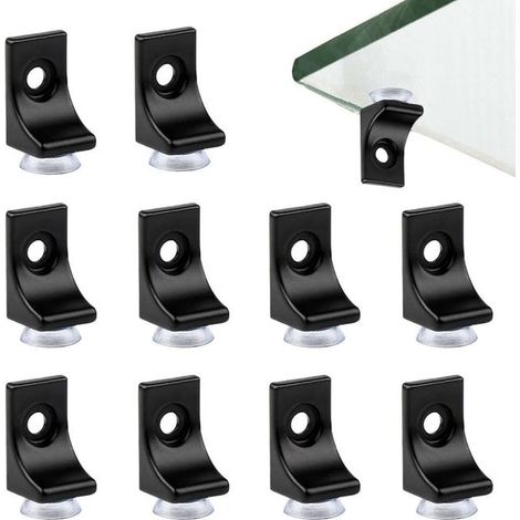 12 Befestigungselemente für Glasregalhalterungen, Wandhalterungen, Eckbefestigungen für Glasregalhalterungen (1/4)