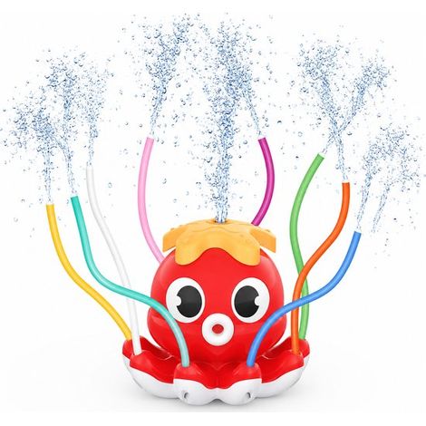 Shine Home Arroseur d’eau rotatif pour enfants avec 8 bras mobiles, jouet d’extérieur pour jardin, jeux d’eau d’été pour enfants et tout-petits, raccord rapide au tuyau d’arrosage, cadeau estival –roo