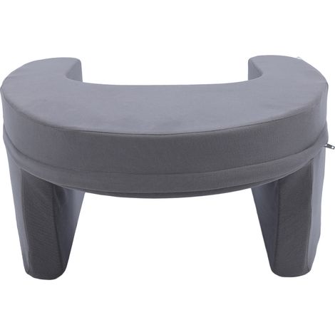 Oreiller de lecture sur les genoux avec poches latérales, mousse à mémoire de forme, repose-bras Extra Large, bureau pour les jeux, le travail, le crochet, gris (1/5)