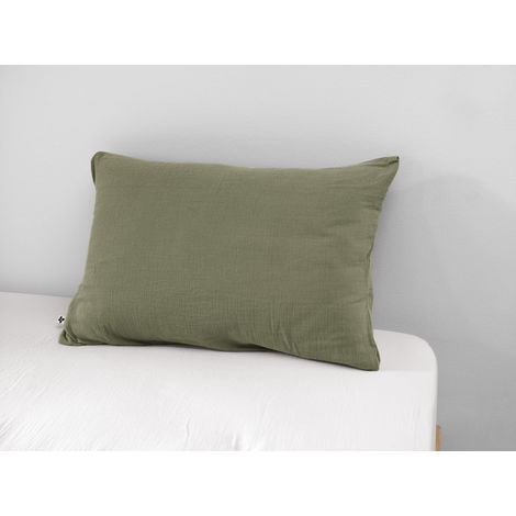Taie d'oreiller en double gaze de coton – 50 x 70 cm – Romarin