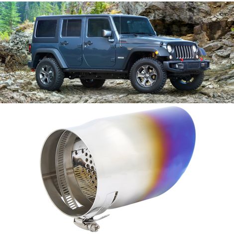 Auspuffendrohr aus Edelstahl, Heckauslass, passend für Jeep Wrangler JL ab Baujahr 2018, Chrom-Finish, 2,5 Zoll Durchmesser, einteilig. (1/5)