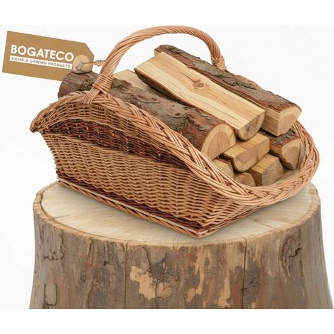 BOGATECO Panier en Osier avec Jute pour Bois de Chauffage 60 cm (1/5)