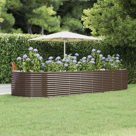 Hochbeet Braun 367x140x68 cm Verzinkter Stahl (1/5)