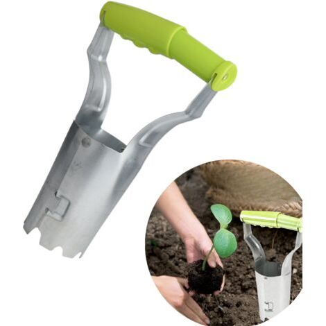 VURAHOME - Outils de jardin pour pot de fleurs, outil de transplantation de bulbes, libération automatique pour creuser, remplir les trous de jardin, facile à installer et à utiliser (1/4)