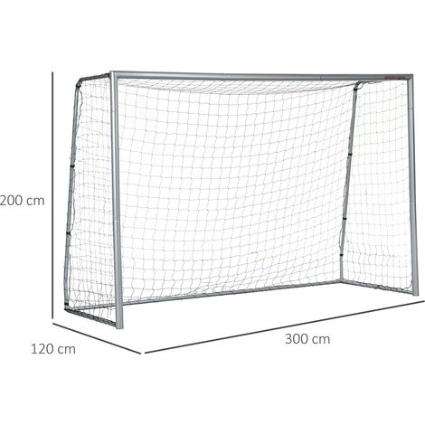 Portería de fútbol resistente a la intemperie, red robusta, estructura metálica estable, fácil montaje, 300 x 200 x 120 cm (1/5)