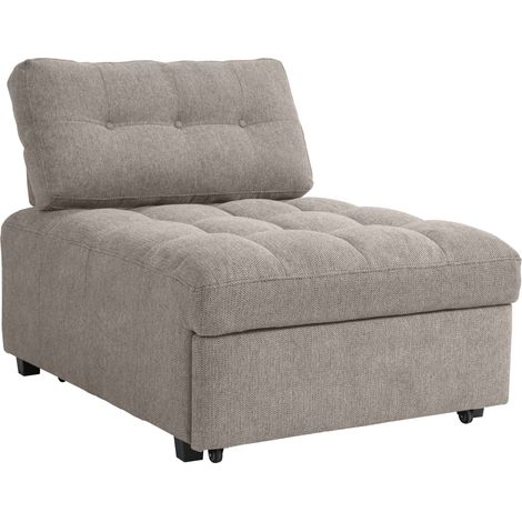 Divano Letto Poltrona Convertibile Pieghevole Salvaspazio 87x110x85 Cm Tortora