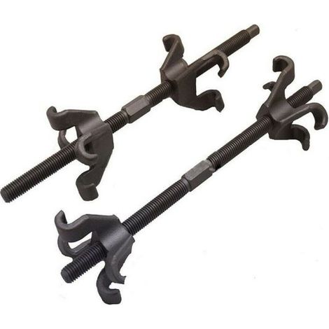 COPPIA COMPRESSORI MOLLE SMONTAGGIO AMMORTIZZATORI AUTO CON 4 GANCi 38CM 380MM