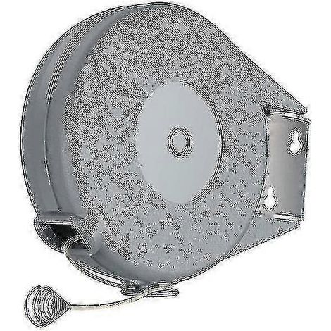Étendoir à linge extérieur rétractable de 15 m, corde en ABS et PVC, fixation murale, enrouleur automatique, résistant à la rouille, installation facile pour le séchage du linge. (1/4)