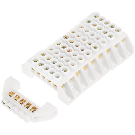 Lot de 10 borniers à vis en laiton à 5 trous pour la distribution électrique
